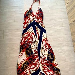 Nautical Halter Maxi Dress
